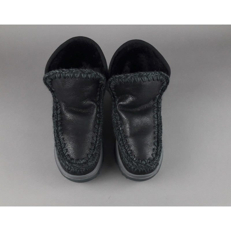 Mou /// Eskimo Chunky Sneakers Donna Montone Double-Face Metal Cracked Nero Prezzo 279,00