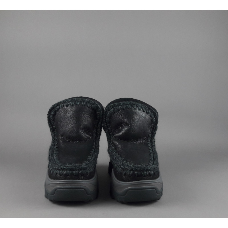 Mou /// Eskimo Chunky Sneakers Donna Montone Double-Face Metal Cracked Nero Prezzo 279,00