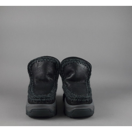 Mou /// Eskimo Chunky Sneakers Donna Montone Double-Face Metal Cracked Nero Prezzo 279,00