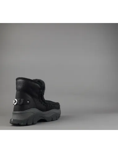 Mou /// Eskimo Chunky Sneakers Donna Montone Double-Face Metal Cracked Nero Prezzo 279,00