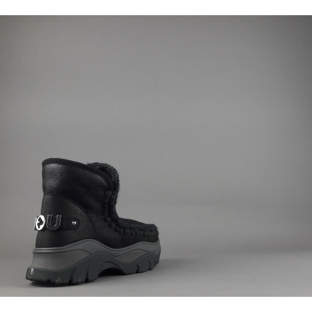 Mou /// Eskimo Chunky Sneakers Donna Montone Double-Face Metal Cracked Nero Prezzo 279,00