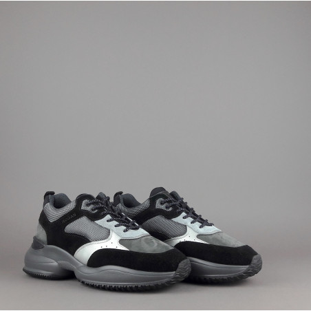 Hogan /// Sneakers Interaction Uomo Camoscio Tela Nero Grigio Prezzo 360,00