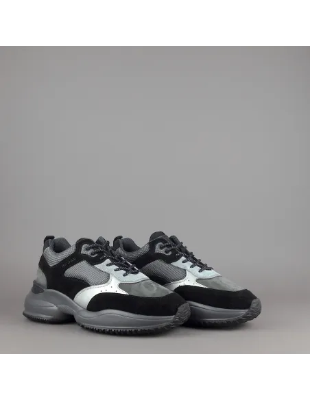 Hogan Sneakers Interaction Uomo Camoscio Tela Nero Grigio Prezzo 360,00