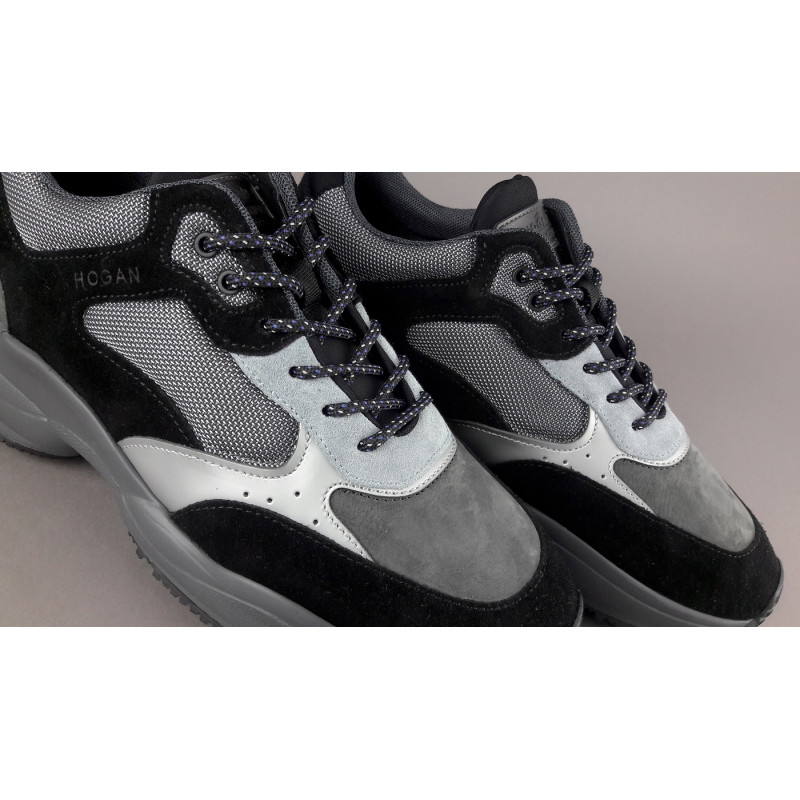 Hogan /// Sneakers Interaction Uomo Camoscio Tela Nero Grigio Prezzo 360,00