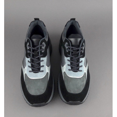 Hogan /// Sneakers Interaction Uomo Camoscio Tela Nero Grigio Prezzo 360,00