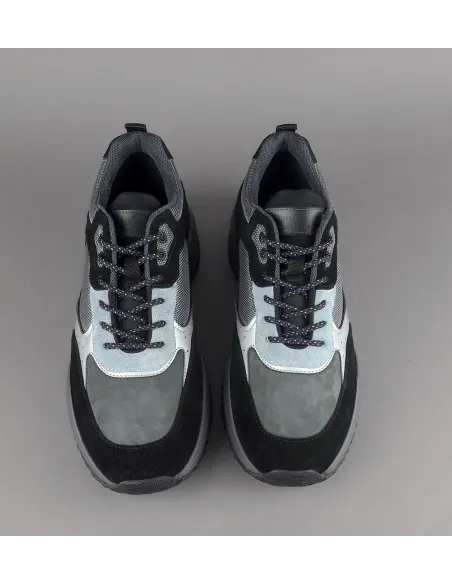 Hogan Sneakers Interaction Uomo Camoscio Tela Nero Grigio Prezzo 360,00