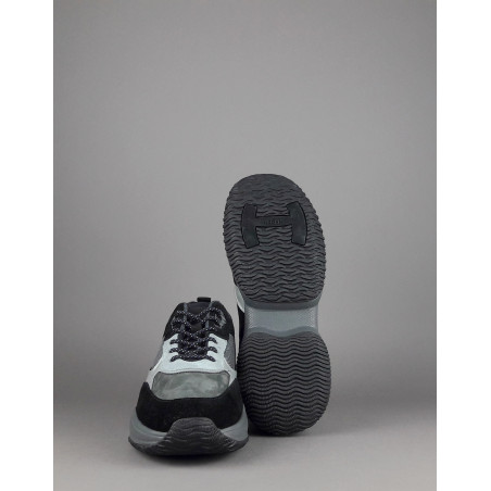 Hogan /// Sneakers Interaction Uomo Camoscio Tela Nero Grigio Prezzo 360,00