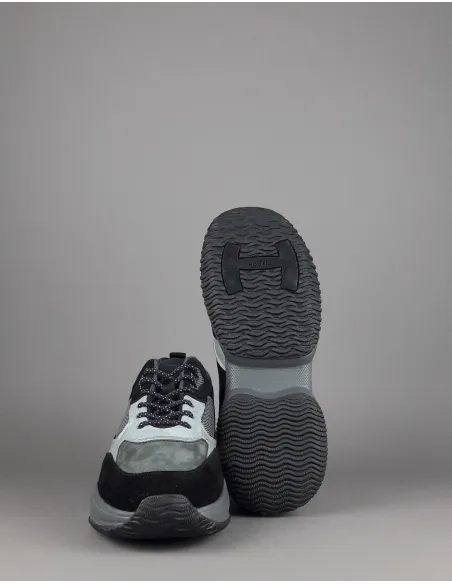 Hogan Sneakers Interaction Uomo Camoscio Tela Nero Grigio Prezzo 360,00