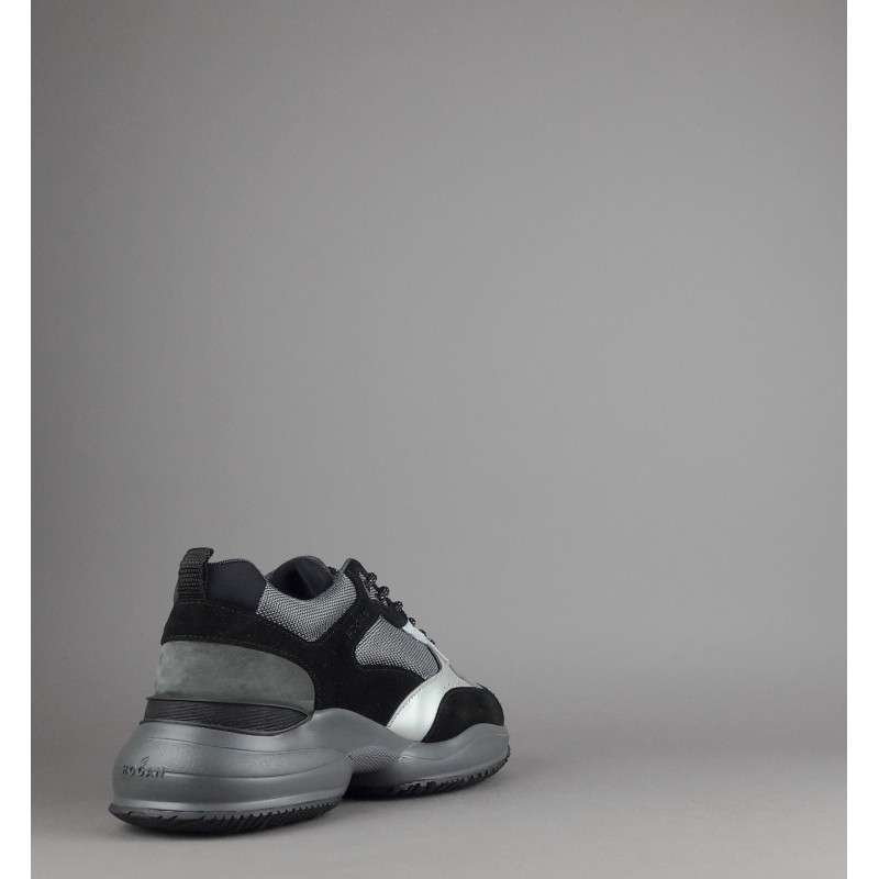 Hogan /// Sneakers Interaction Uomo Camoscio Tela Nero Grigio Prezzo 360,00