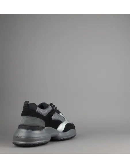 Hogan Sneakers Interaction Uomo Camoscio Tela Nero Grigio Prezzo 360,00