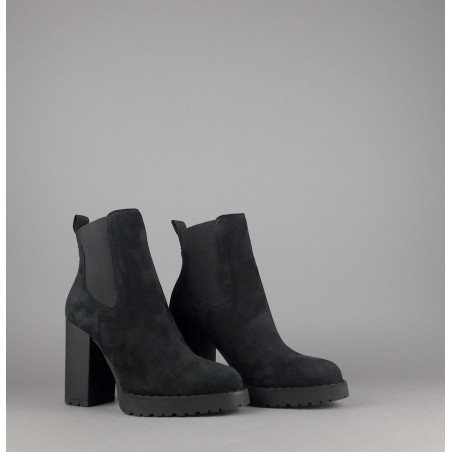 Hogan Stivaletto Donna H542 Camoscio Nero Elastici Laterali Prezzo 390,00