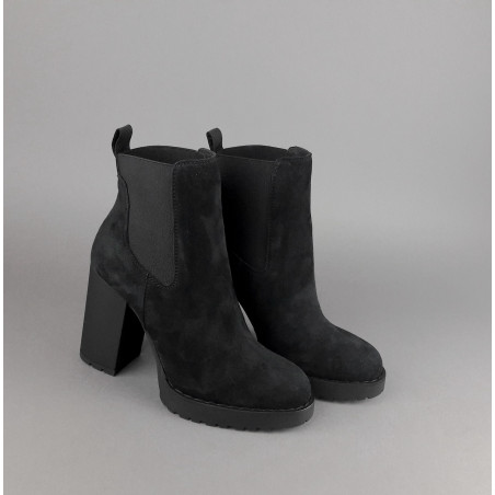 Hogan Stivaletto Donna H542 Camoscio Nero Elastici Laterali Prezzo 390,00