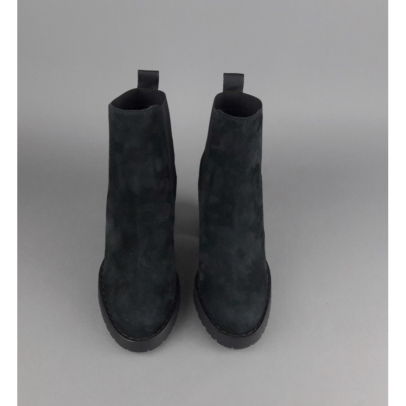 Hogan Stivaletto Donna H542 Camoscio Nero Elastici Laterali Prezzo 390,00