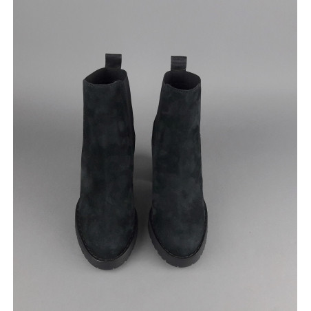 Hogan Stivaletto Donna H542 Camoscio Nero Elastici Laterali Prezzo 390,00