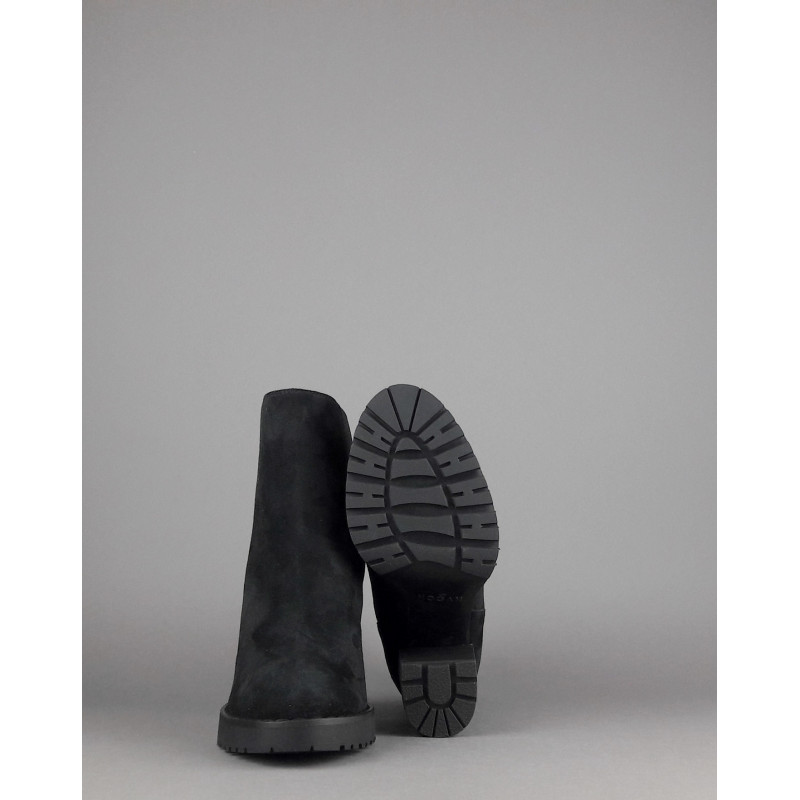 Hogan Stivaletto Donna H542 Camoscio Nero Elastici Laterali Prezzo 390,00