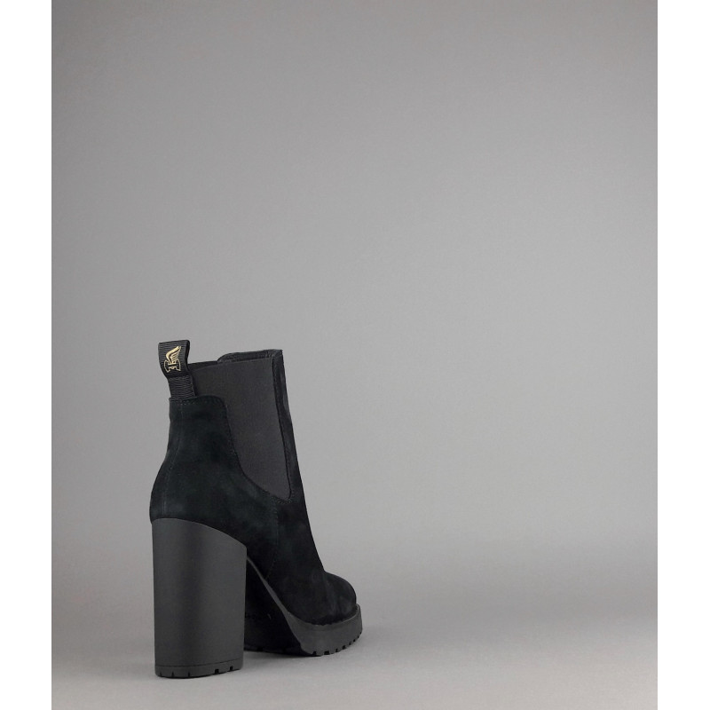 Hogan Stivaletto Donna H542 Camoscio Nero Elastici Laterali Prezzo 390,00