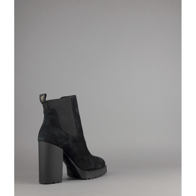 Hogan Stivaletto Donna H542 Camoscio Nero Elastici Laterali Prezzo 390,00