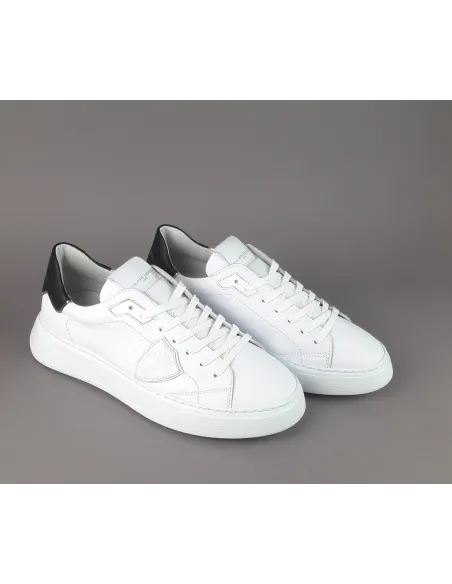 Philippe Model - Sneakers Uomo New Temple Pelle Bianco Spoiler Nero Prezzo 320,00