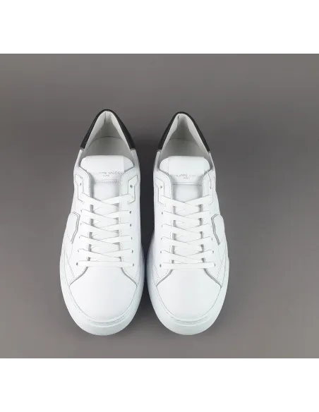 Philippe Model - Sneakers Uomo New Temple Pelle Bianco Spoiler Nero Prezzo 320,00