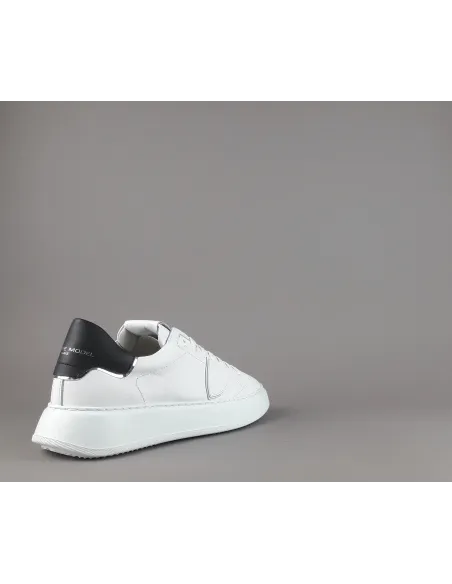 Philippe Model - Sneakers Uomo New Temple Pelle Bianco Spoiler Nero Prezzo 320,00