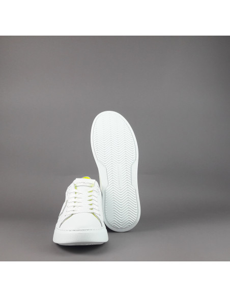Philippe Model - Sneakers Uomo New Temple Pelle Bianco Spoiler Argento Prezzo 340,00