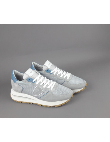 Philippe Model - Sneakers Uomo New Tropez Camoscio Tela Grigio Chiaro Prezzo 295,00