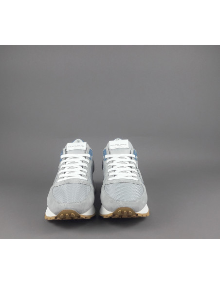 Philippe Model - Sneakers Uomo New Tropez Camoscio Tela Grigio Chiaro Prezzo 295,00
