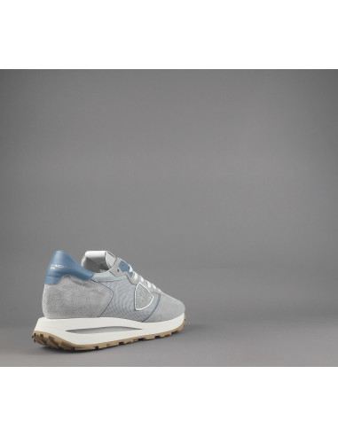 Philippe Model - Sneakers Uomo New Tropez Camoscio Tela Grigio Chiaro Prezzo 295,00