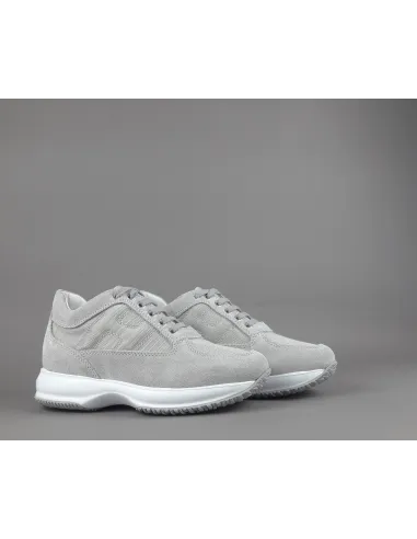 Hogan - Interactive Uomo Camoscio Tela Grigio Chiaro H Prezzo 390,00