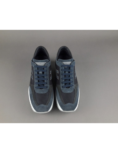Hogan - Interactive New Uomo Camoscio Nabuk Tela Blu Scuro H Flock Prezzo 390,00