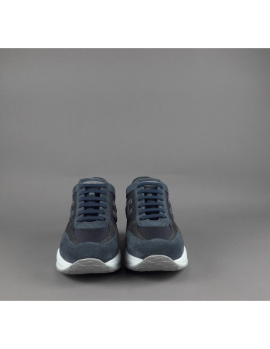 Hogan - Interactive New Uomo Camoscio Nabuk Tela Blu Scuro H Flock Prezzo 390,00