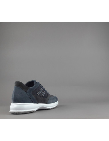 Hogan - Interactive New Uomo Camoscio Nabuk Tela Blu Scuro H Flock Prezzo 390,00