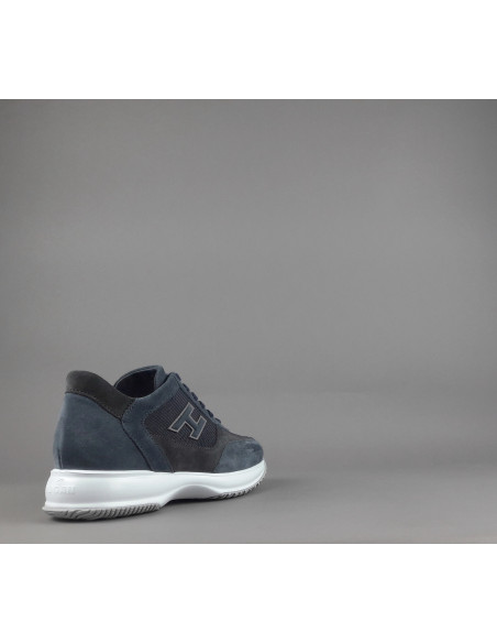 Hogan - Interactive New Uomo Camoscio Nabuk Tela Blu Scuro H Flock Prezzo 390,00