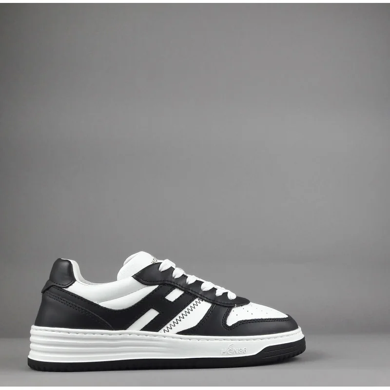 Hogan - Sneakers Uomo H630 Pelle Nero/Bianco H Lunga Pelle Prezzo 420,00