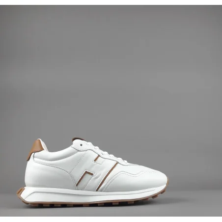 Hogan - Sneakers Uomo H601 Pelle Nappa Bianco H Profilo Cuoio Prezzo 460,00