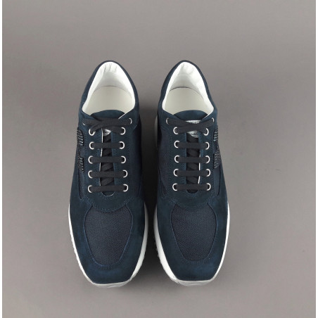 Hogan - Interactive Donna Camoscio Tela Blu Scuro H Strass Prezzo 420,00