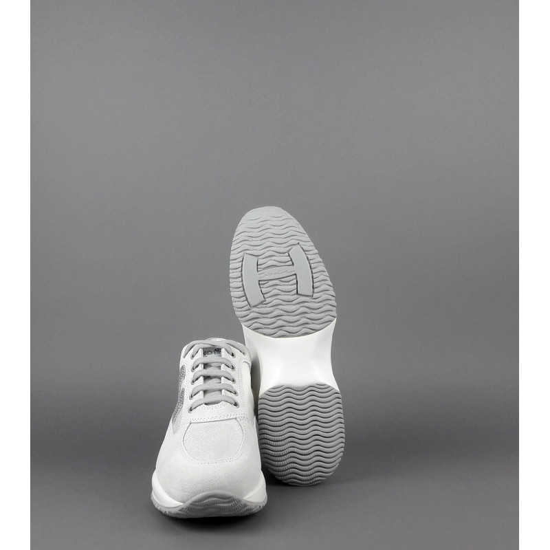 Hogan - Interactive Donna Camoscio Tela Bianco H Strass Prezzo 420,00