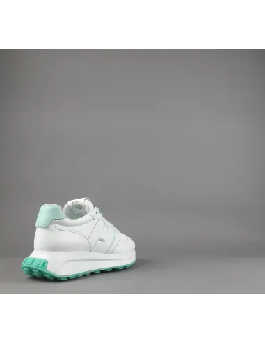 Hogan - Sneakers Donna H641 Pelle Nappa Bianco H Profilo Verde Acqua Prezzo 460,00