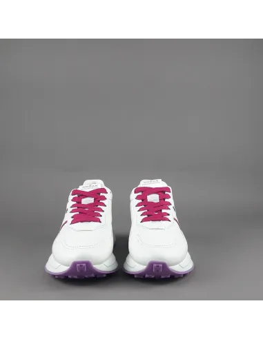 Hogan - Sneakers Donna H641 Pelle Nappa Bianco H Profilo Fuxia Prezzo 460,00