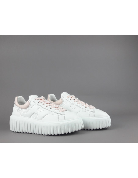 Hogan - H-Stripes Donna H645 Pelle Nappa Bianco H Cucita Prezzo 430,00