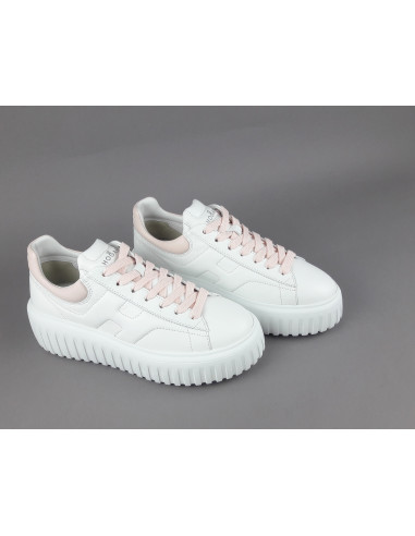 Hogan - H-Stripes Donna H645 Pelle Nappa Bianco H Cucita Prezzo 430,00