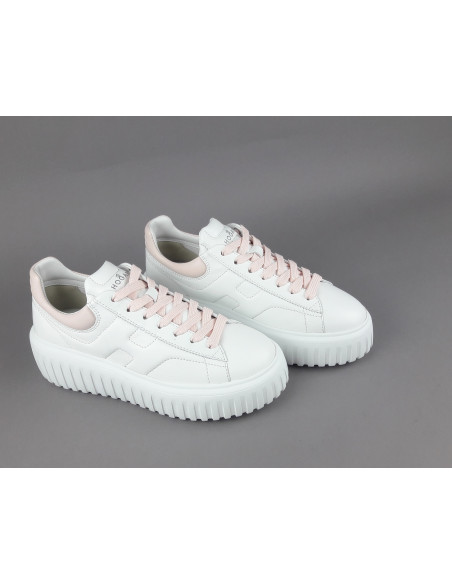 Hogan - H-Stripes Donna H645 Pelle Nappa Bianco H Cucita Prezzo 430,00