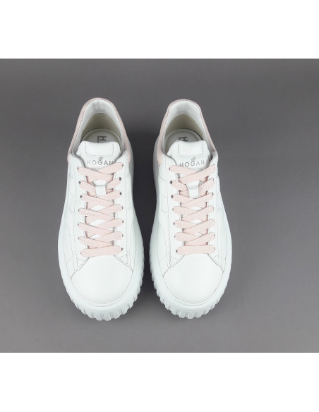 Hogan - H-Stripes Donna H645 Pelle Nappa Bianco H Cucita Prezzo 430,00