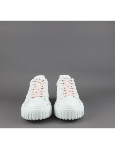 Hogan - H-Stripes Donna H645 Pelle Nappa Bianco H Cucita Prezzo 430,00