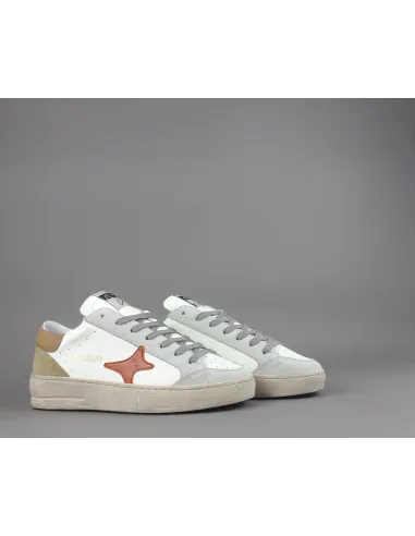 Ama Brand - Sneakers Uomo Slam Pelle Camoscio Bianco Grigio Prezzo 205,00