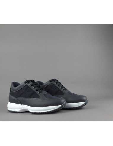 Hogan - Interactive Uomo Pelle Tela Antracite Blu Prezzo 390,00