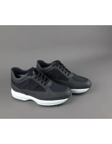 Hogan - Interactive Uomo Pelle Tela Antracite Blu Prezzo 390,00