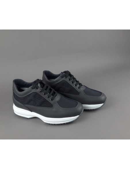 Hogan - Interactive Uomo Pelle Tela Antracite Blu Prezzo 390,00