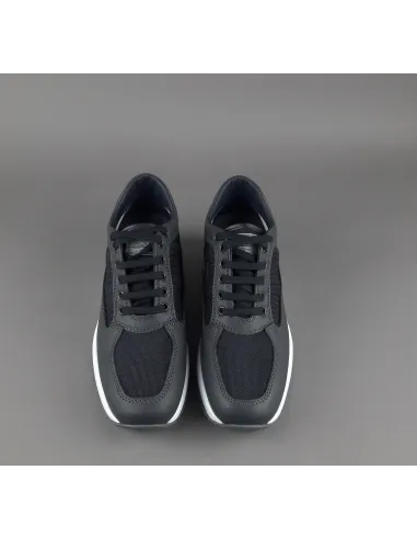 Hogan - Interactive Uomo Pelle Tela Antracite Blu Prezzo 390,00