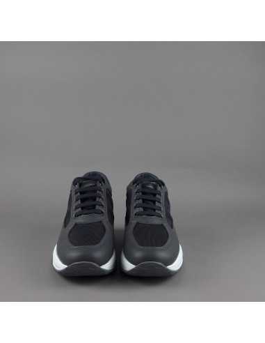 Hogan - Interactive Uomo Pelle Tela Antracite Blu Prezzo 390,00